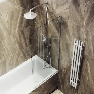 Шторка на ванну MaybahGlass MGV-62-5у 40см хром матовый